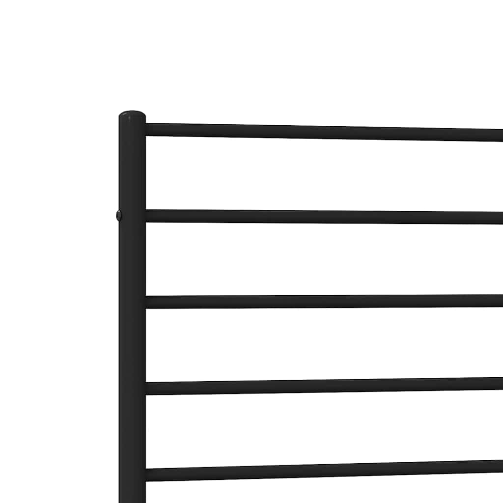 Metalni okvir za krevet s uzglavljem crni 80x200 cm