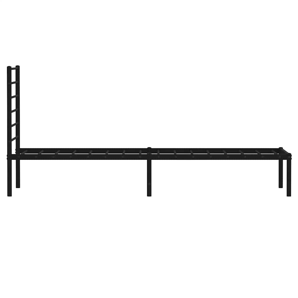 Metalni okvir za krevet s uzglavljem crni 107x203 cm