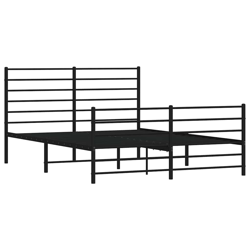 Metalni okvir kreveta uzglavlje i podnožje crni 120x190 cm