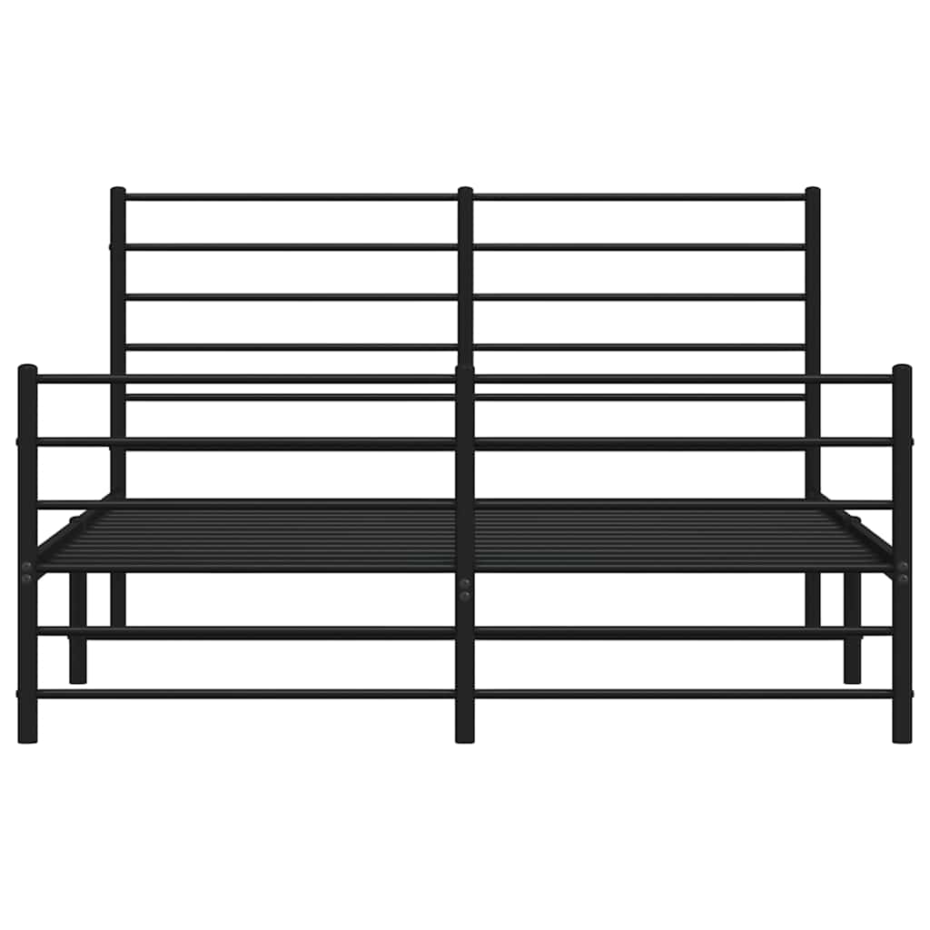 Metalni okvir kreveta uzglavlje i podnožje crni 120x200 cm