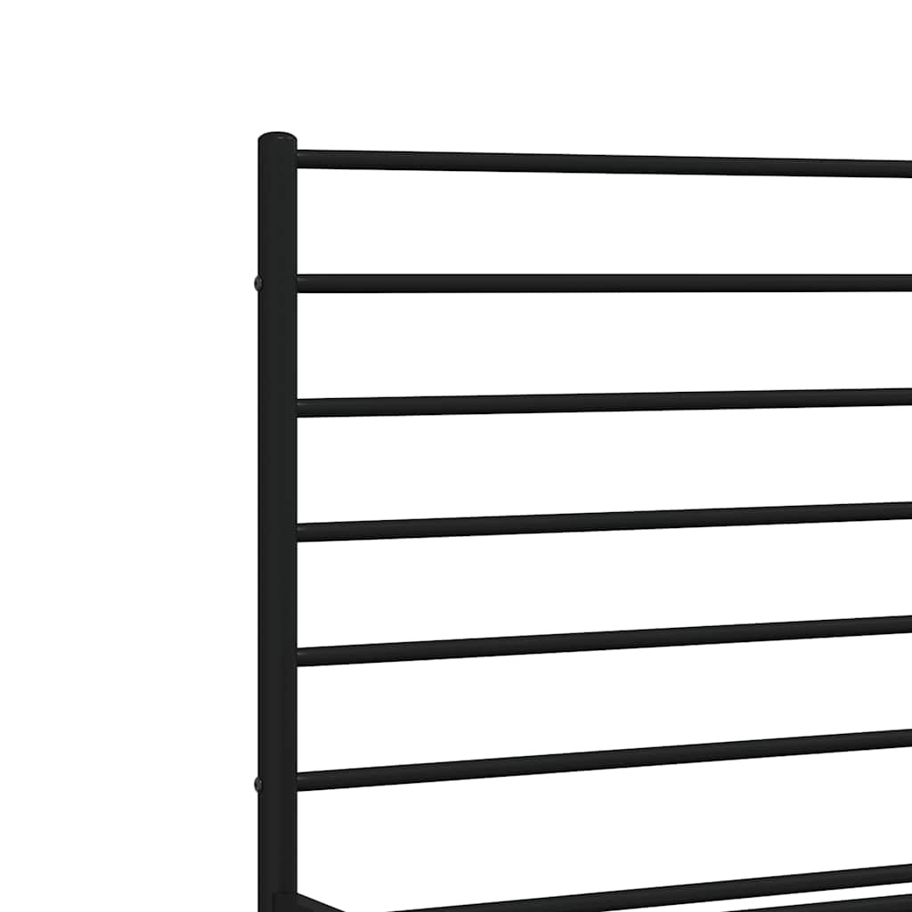 Metalni okvir kreveta uzglavlje i podnožje crni 120x200 cm