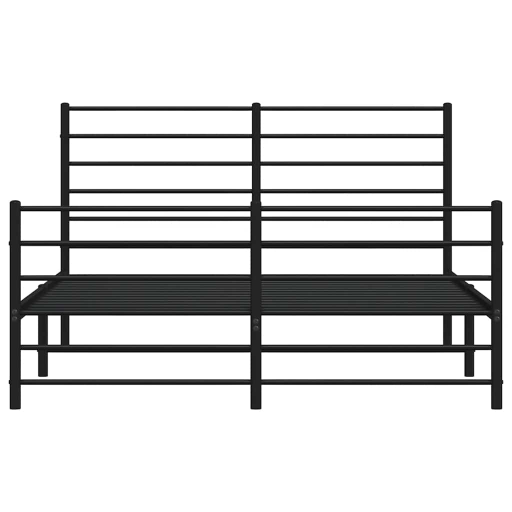 Metalni okvir kreveta uzglavlje i podnožje crni 160x200 cm