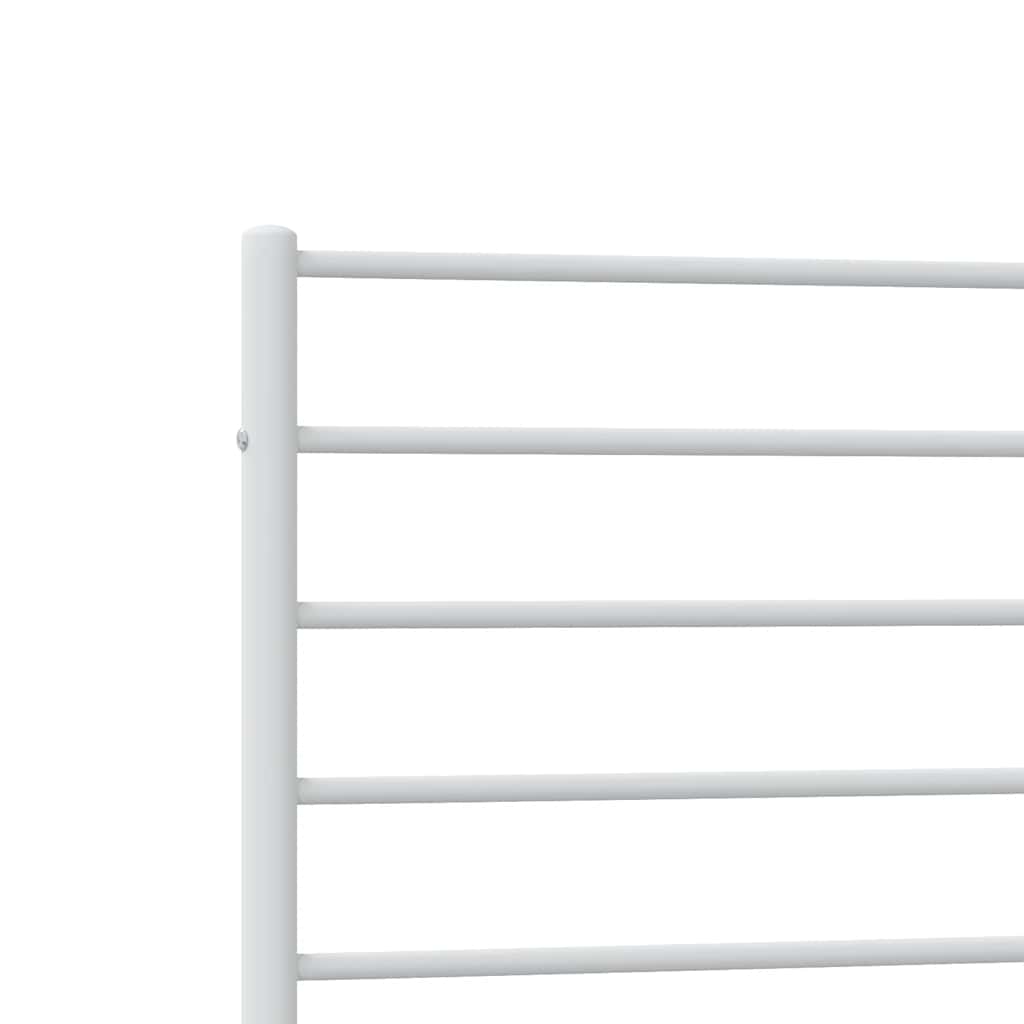 Metalni okvir za krevet s uzglavljem bijeli 80x200 cm