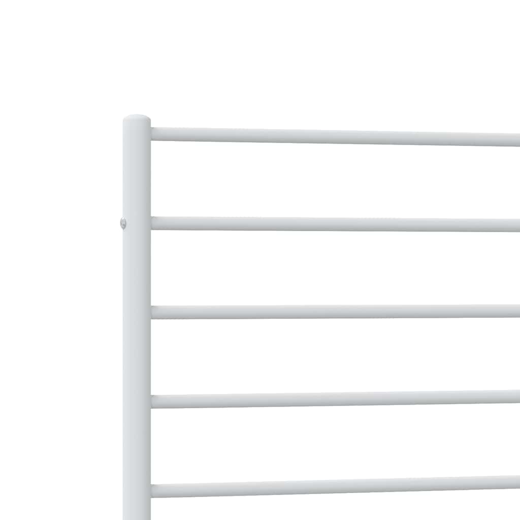 Metalni okvir za krevet s uzglavljem bijeli 90x200 cm