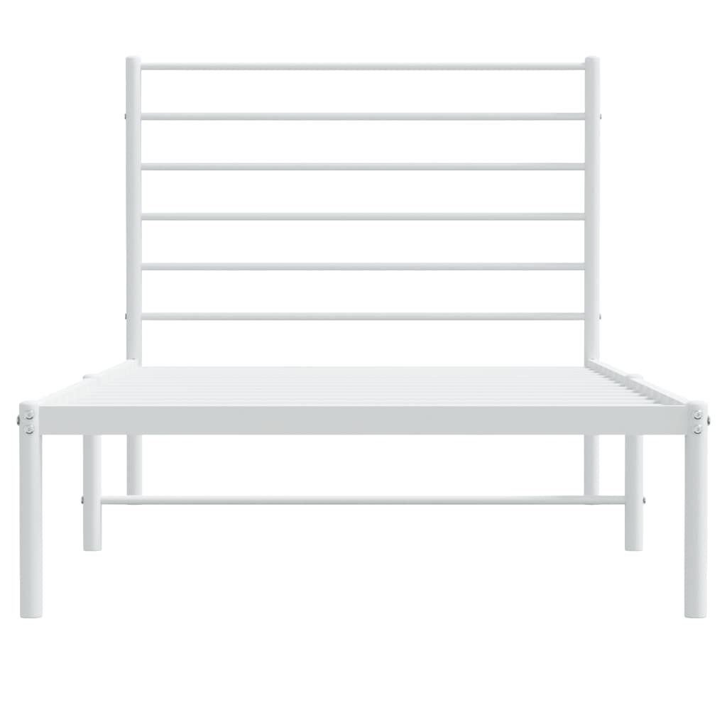 Metalni okvir za krevet s uzglavljem bijeli 107x203 cm