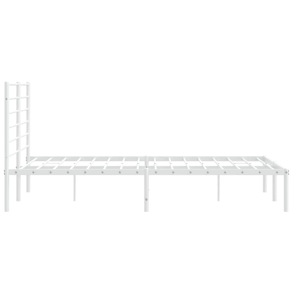 Metalni okvir za krevet s uzglavljem bijeli 120x200 cm