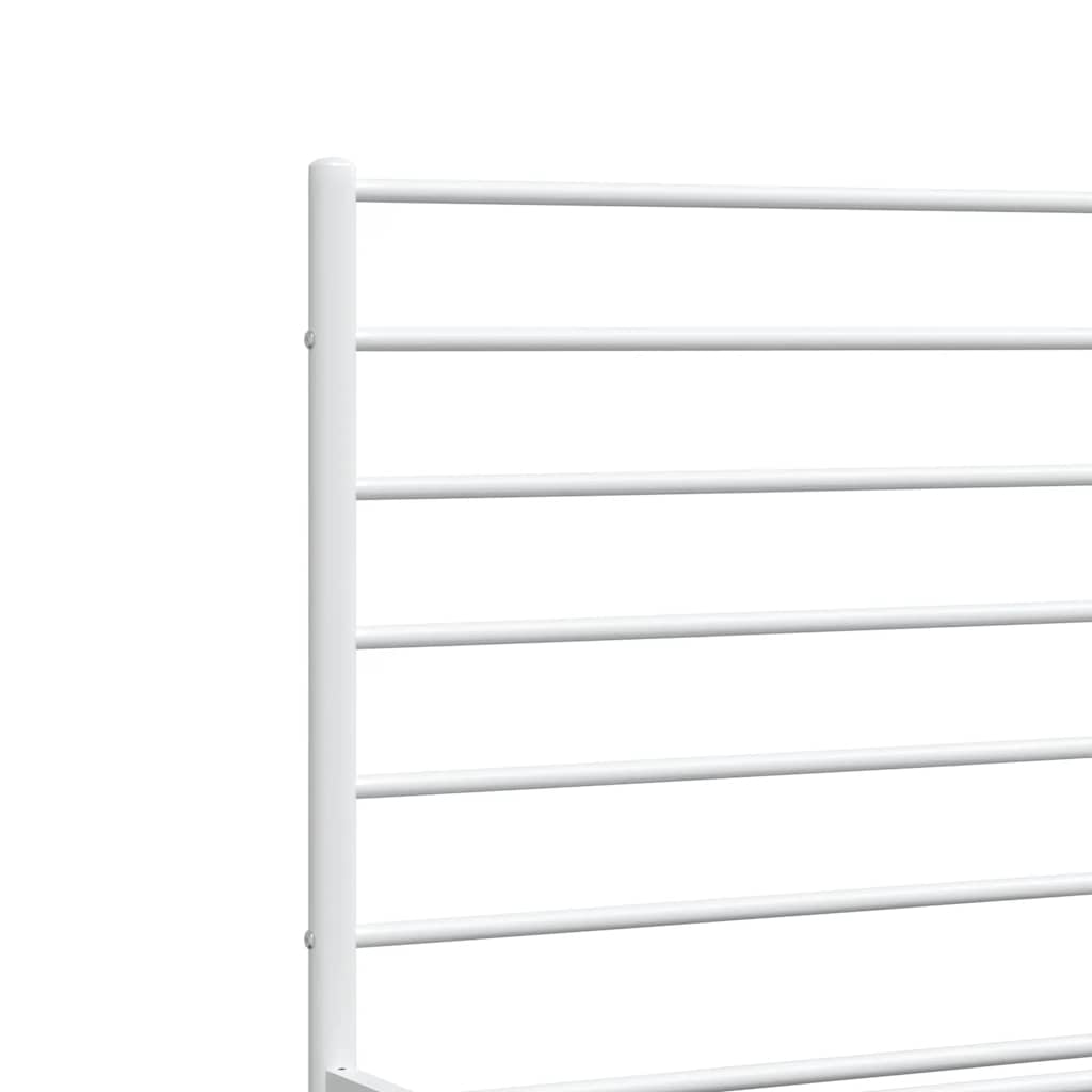 Metalni okvir za krevet s uzglavljem bijeli 135x190 cm