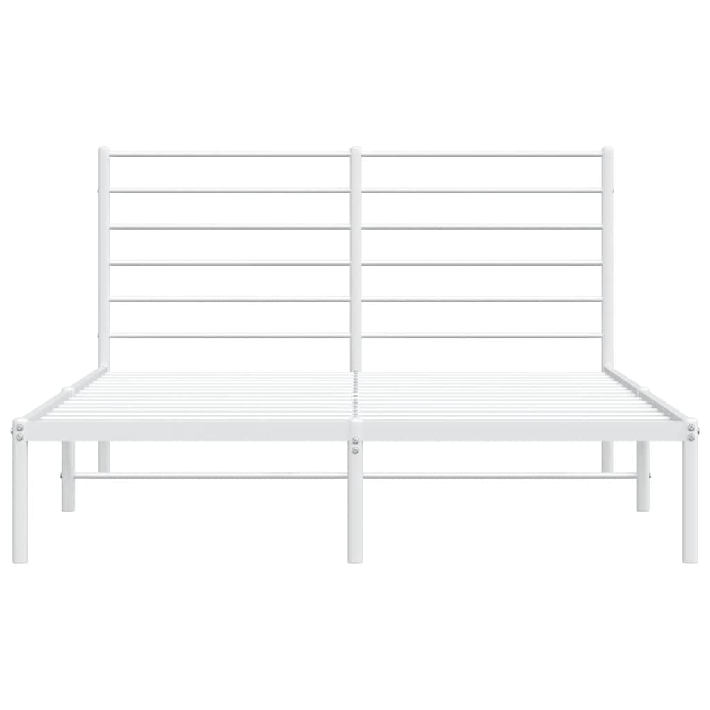 Metalni okvir za krevet s uzglavljem bijeli 150x200 cm