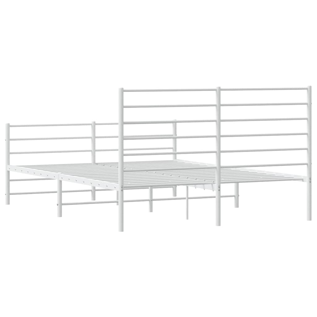 Metalni okvir kreveta uzglavlje i podnožje bijeli 120x190 cm