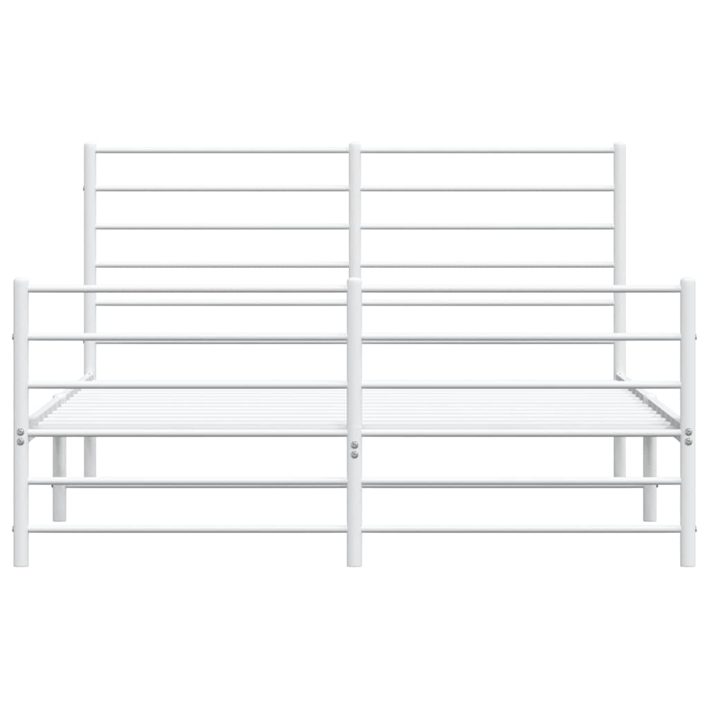Metalni okvir kreveta uzglavlje i podnožje bijeli 120x200 cm
