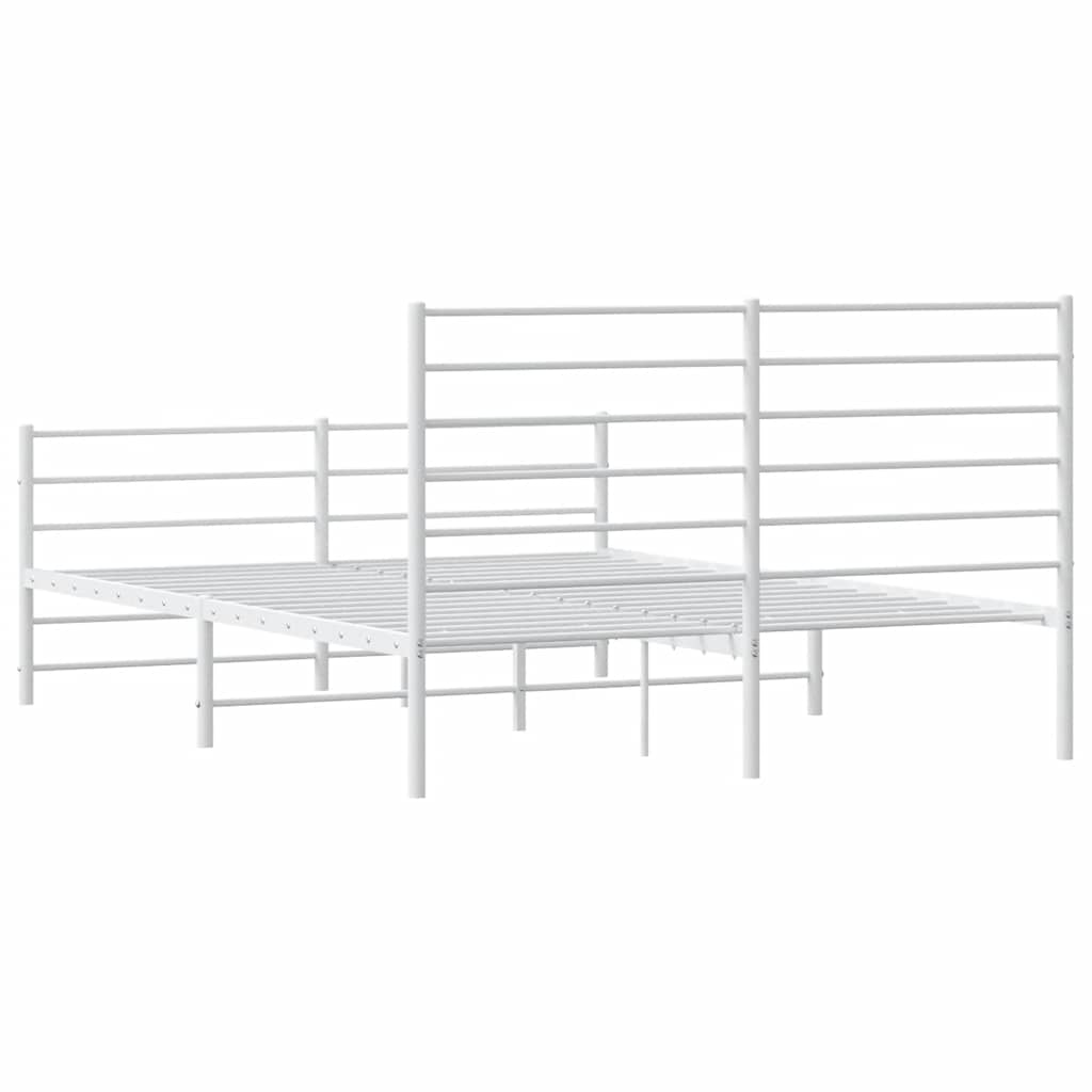 Metalni okvir kreveta uzglavlje i podnožje bijeli 120x200 cm