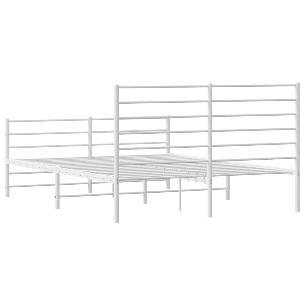 Metalni okvir kreveta uzglavlje i podnožje bijeli 140x200 cm