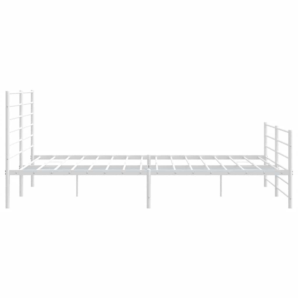 Metalni okvir kreveta uzglavlje i podnožje bijeli 180x200 cm