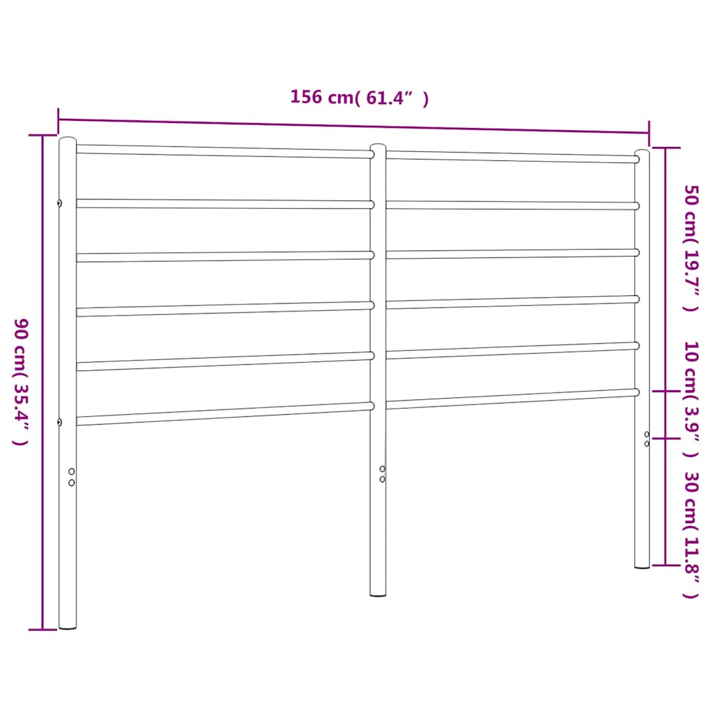Metalno zamjensko uzglavlje bijelo 150 cm