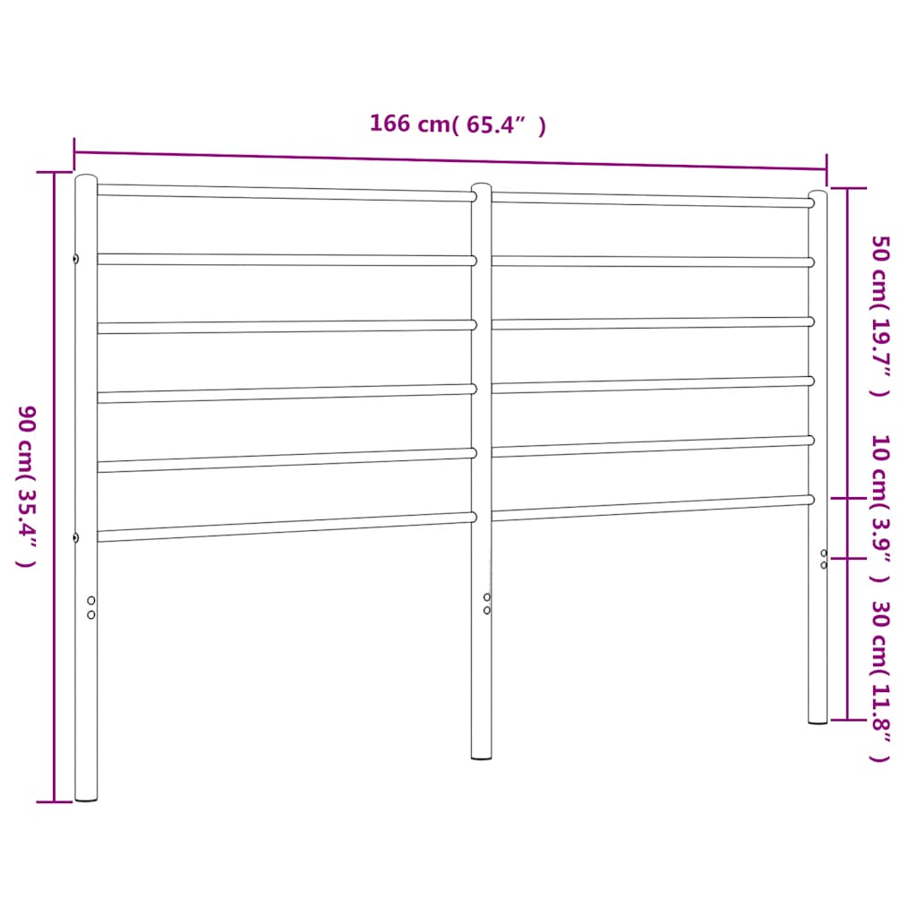 Metalno zamjensko uzglavlje bijelo 160 cm