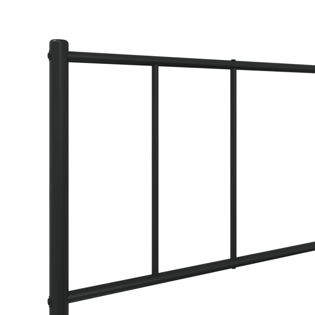 Metalni okvir za krevet s uzglavljem crni 107x203 cm