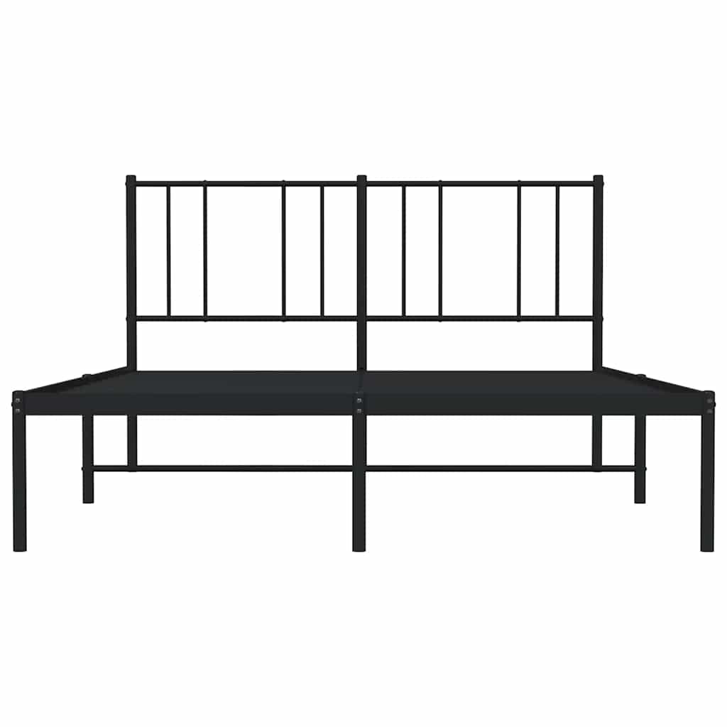 Metalni okvir za krevet s uzglavljem crni 120x190 cm