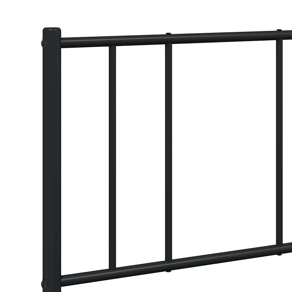 Metalni okvir za krevet s uzglavljem crni 160x200 cm