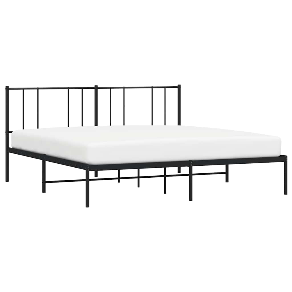 Metalni okvir za krevet s uzglavljem crni 183x213 cm