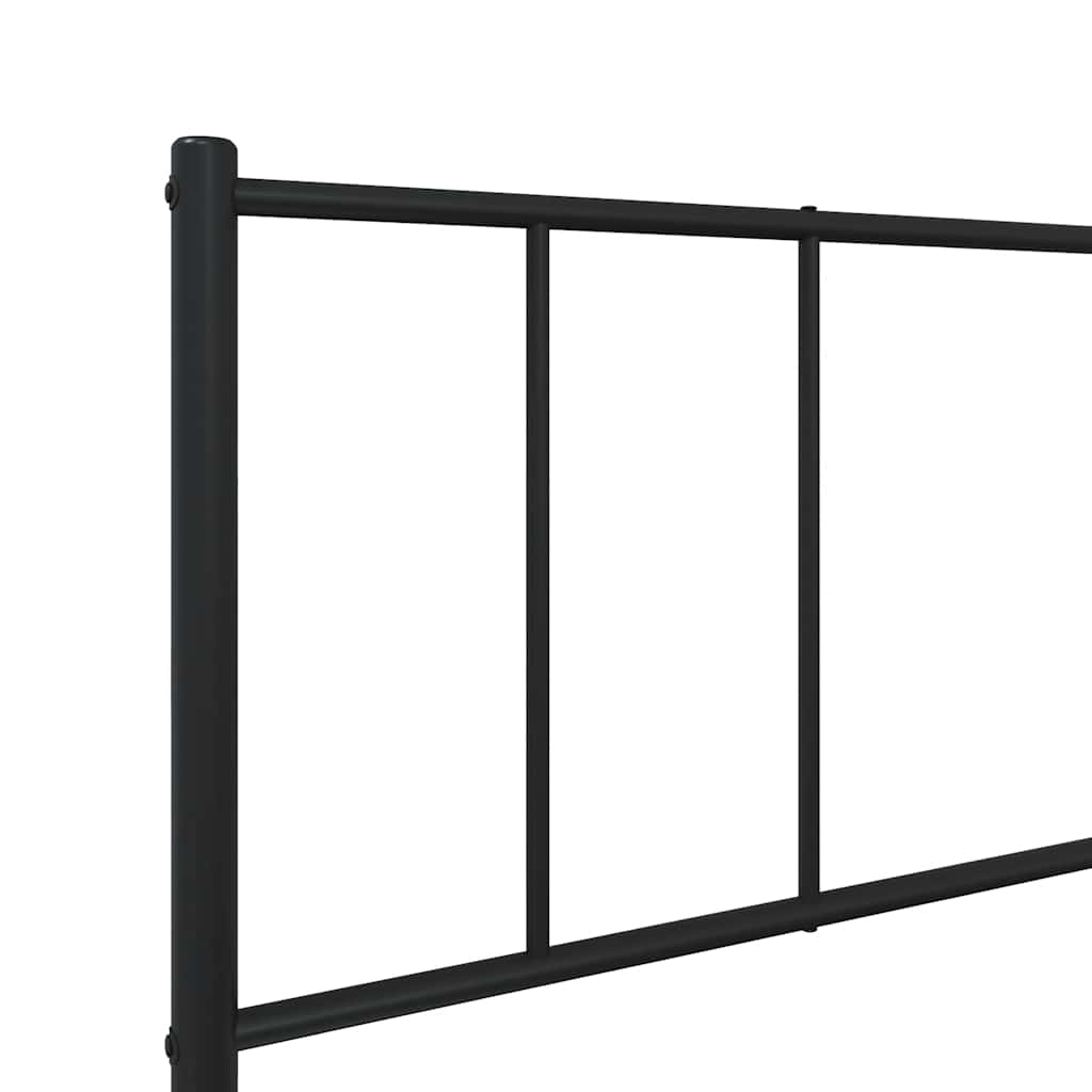 Metalni okvir kreveta uzglavlje i podnožje crni 80x200 cm
