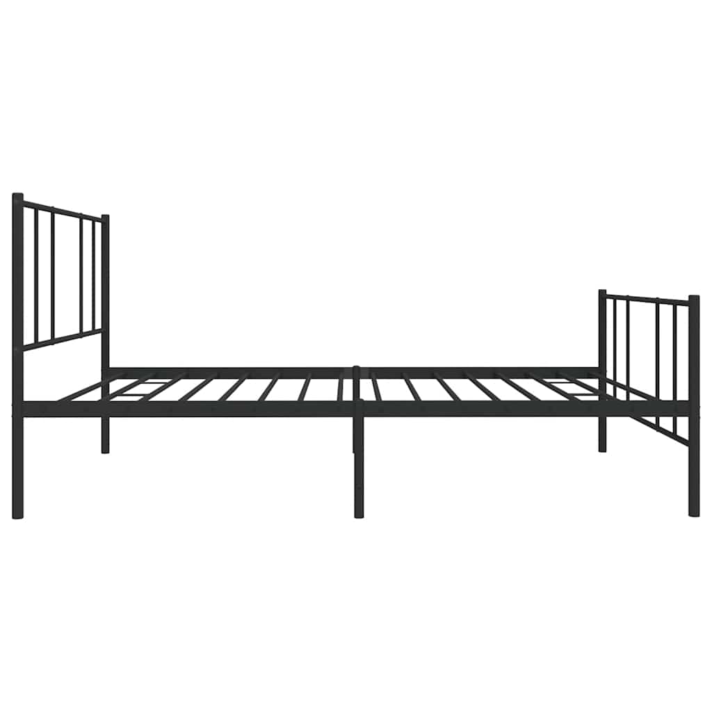 Metalni okvir kreveta uzglavlje i podnožje crni 100x190 cm