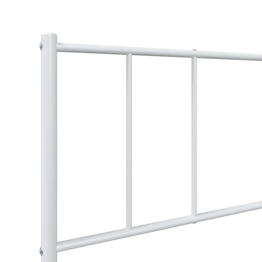 Metalni okvir za krevet s uzglavljem bijeli 90 x 190 cm