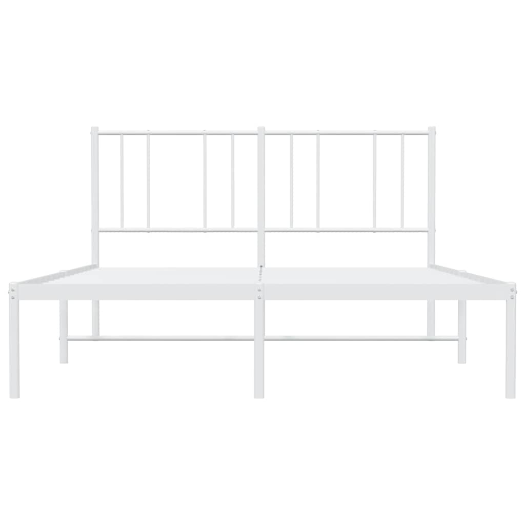 Metalni okvir za krevet s uzglavljem bijeli 120x200 cm