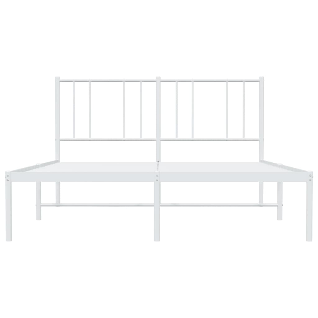 Metalni okvir za krevet s uzglavljem bijeli 140 x 190 cm