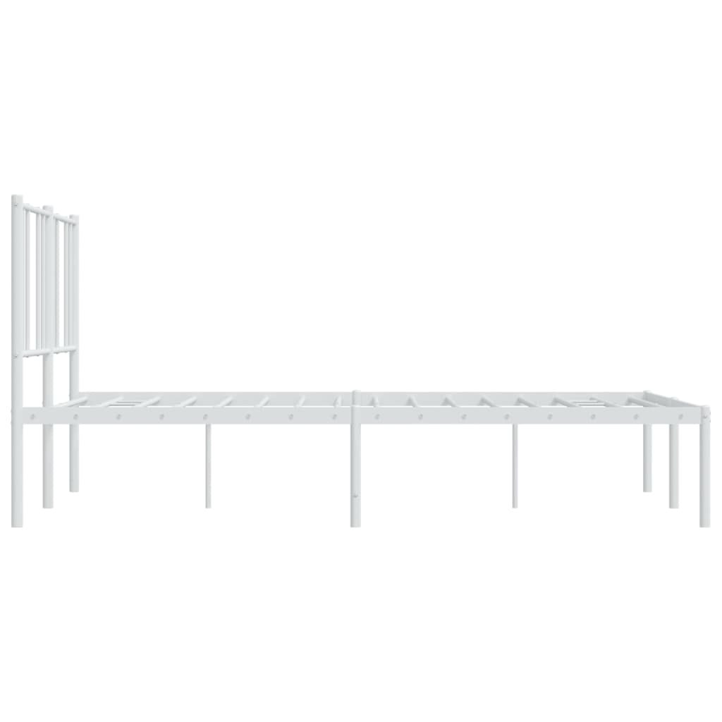 Metalni okvir za krevet s uzglavljem bijeli 140 x 190 cm