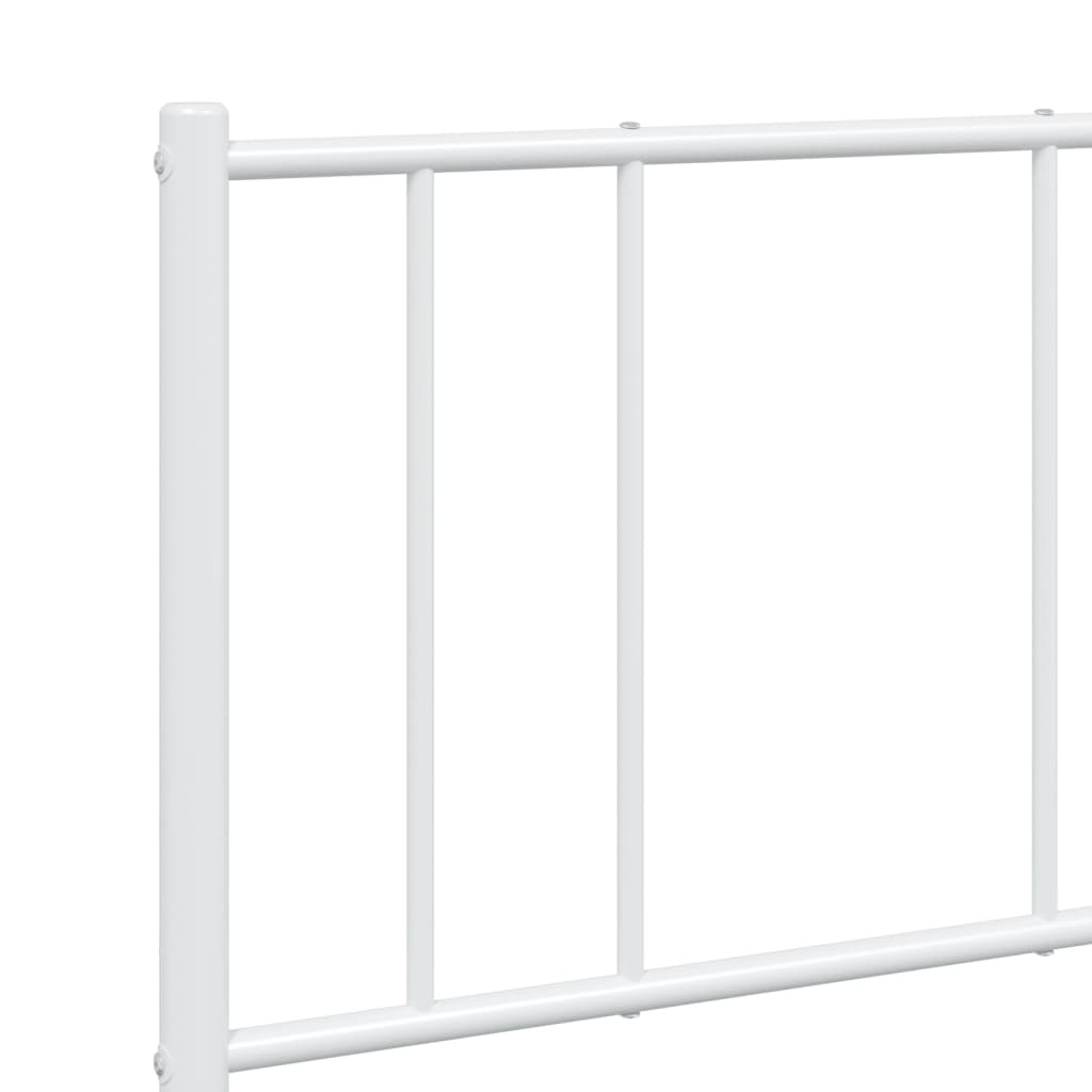 Metalni okvir za krevet s uzglavljem bijeli 140 x 190 cm