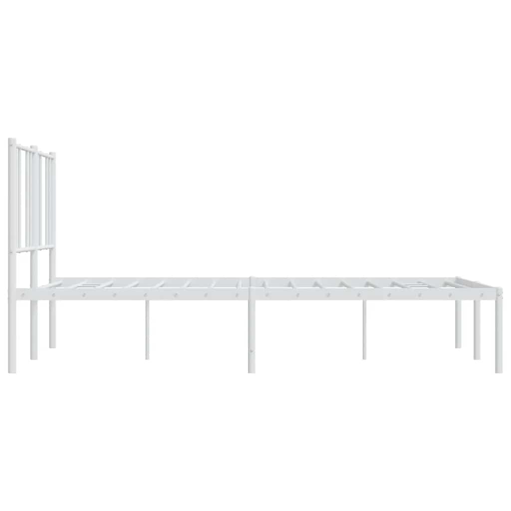 Metalni okvir za krevet s uzglavljem bijeli 140 x 200 cm