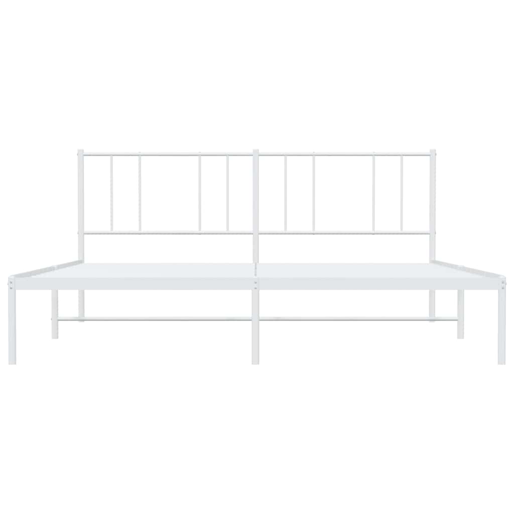 Metalni okvir za krevet s uzglavljem bijeli 180x200 cm