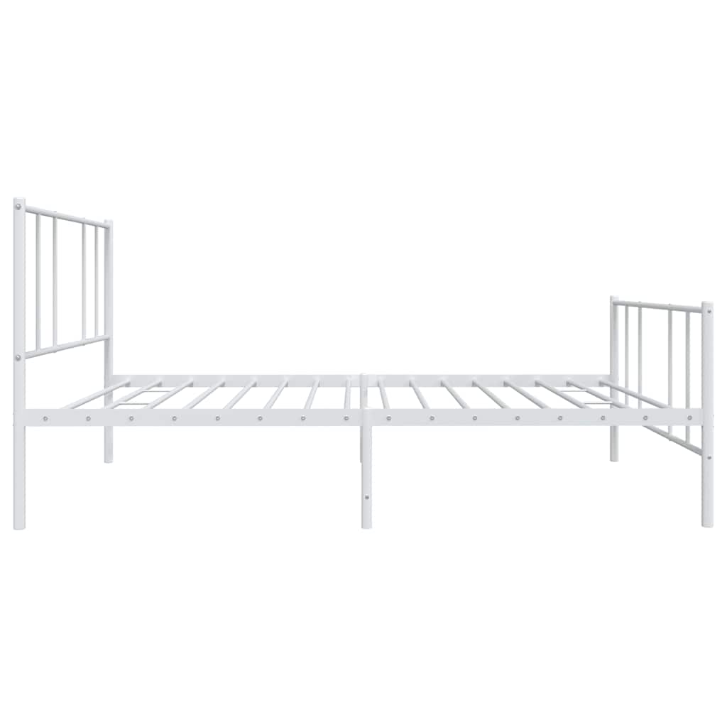 Metalni okvir kreveta uzglavlje i podnožje bijeli 75x190 cm