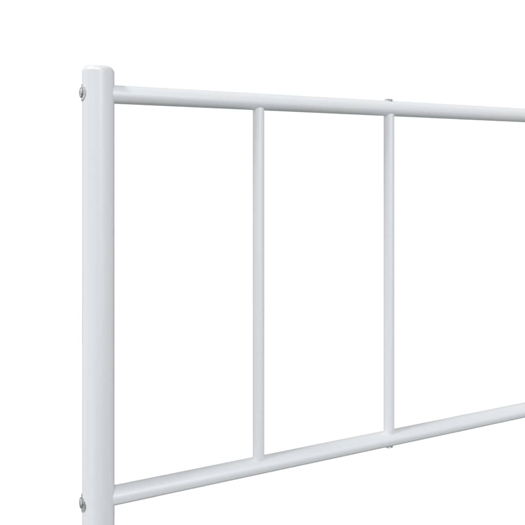 Metalni okvir kreveta uzglavlje i podnožje bijeli 90 x 200 cm