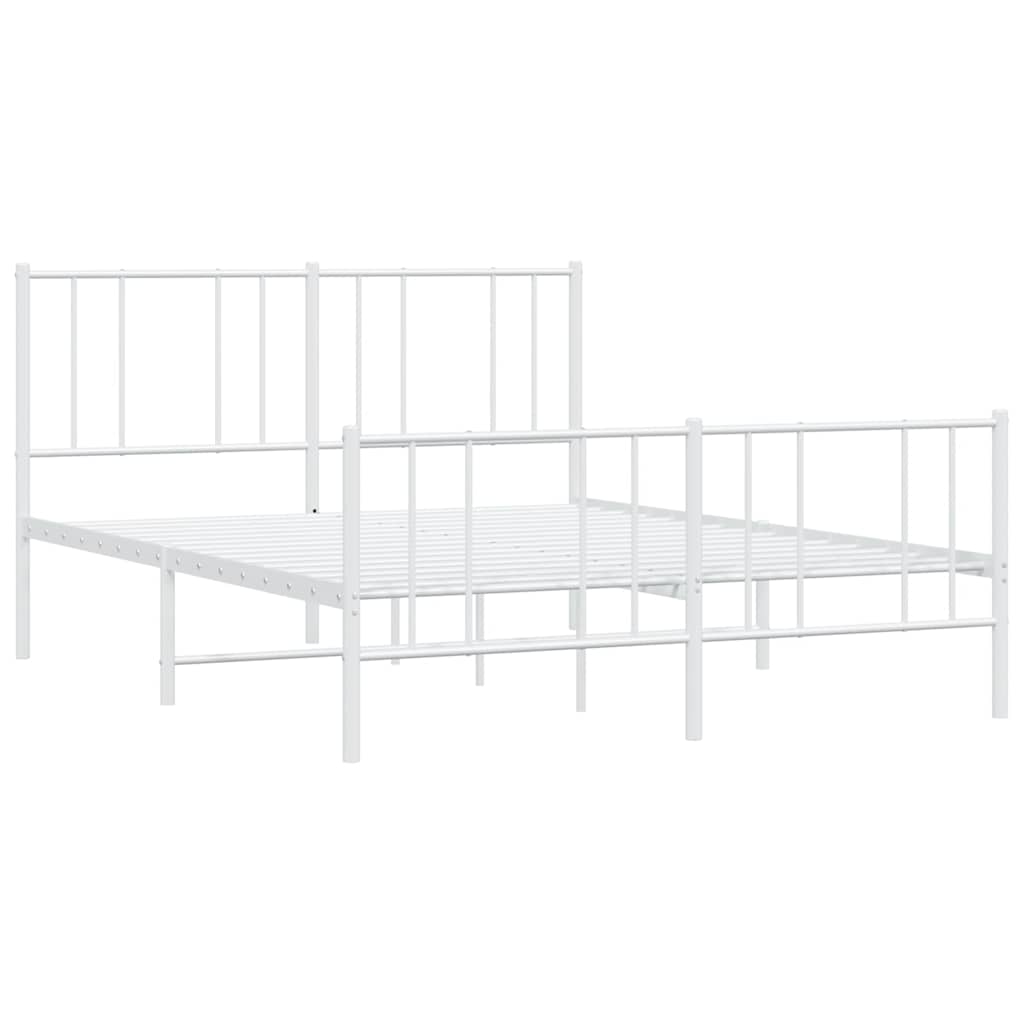 Metalni okvir kreveta uzglavlje i podnožje bijeli 120x190 cm