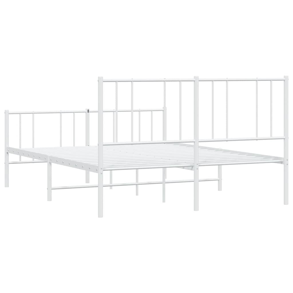 Metalni okvir kreveta uzglavlje i podnožje bijeli 120x190 cm