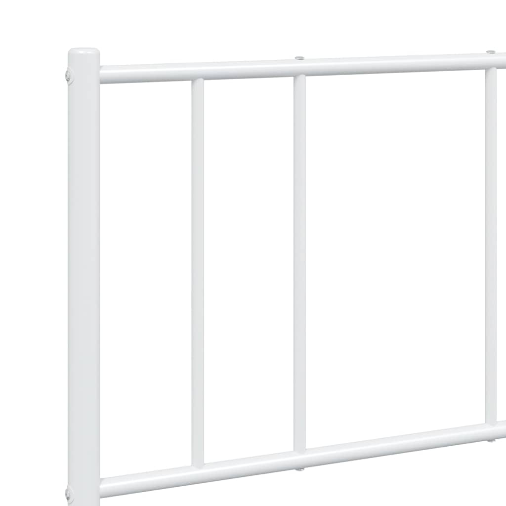 Metalni okvir kreveta uzglavlje i podnožje bijeli 135 x 190 cm