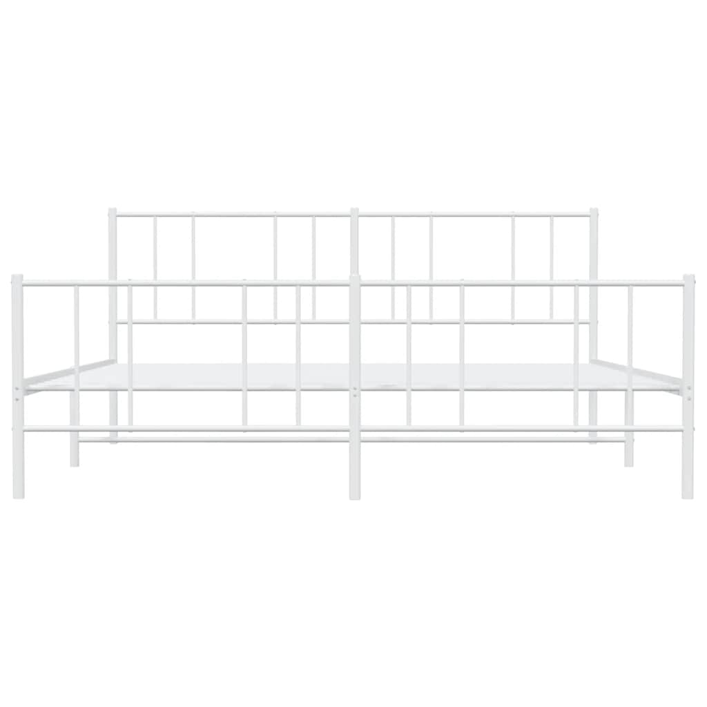 Metalni okvir kreveta uzglavlje i podnožje bijeli 180x200 cm