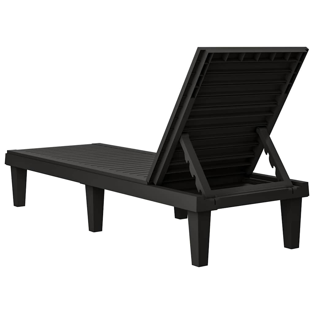 Ležaljke za sunčanje 2 kom crne 155x58x83 cm od polipropilena