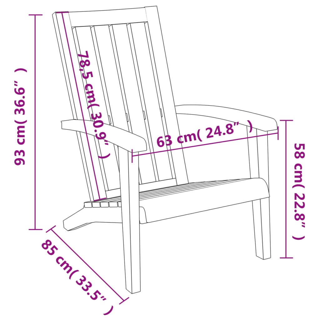 Vrtna stolica Adirondack svjetlosmeđa od polipropilena