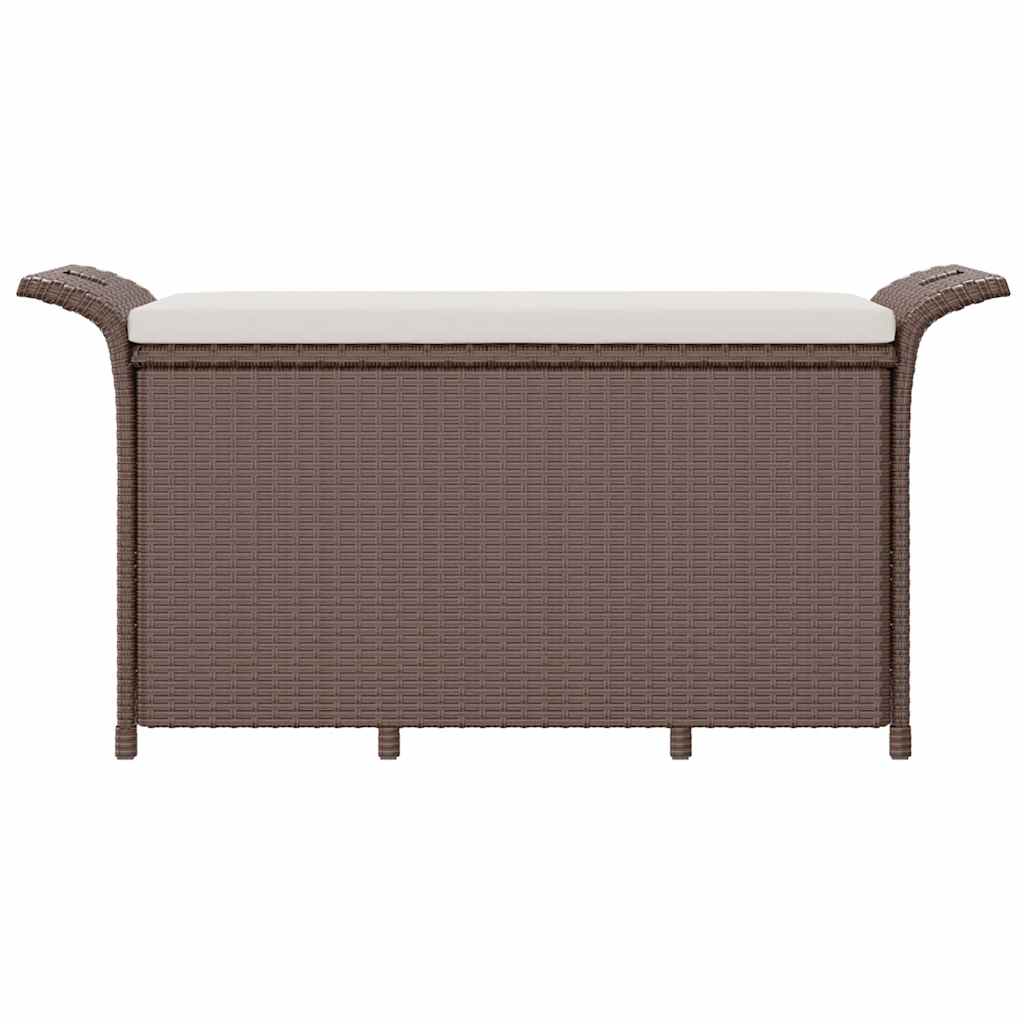 Vrtna klupa s jastukom smeđa 116 x 46 x 57 cm od poliratana