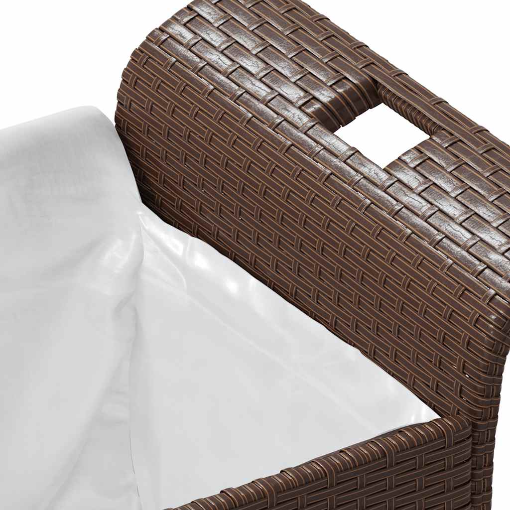 Vrtna klupa s jastukom smeđa 116 x 46 x 57 cm od poliratana
