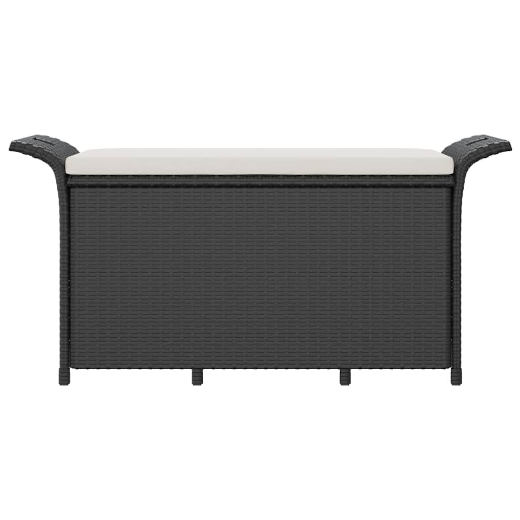 Vrtna klupa s jastukom crna 116 x 46 x 57 cm od poliratana