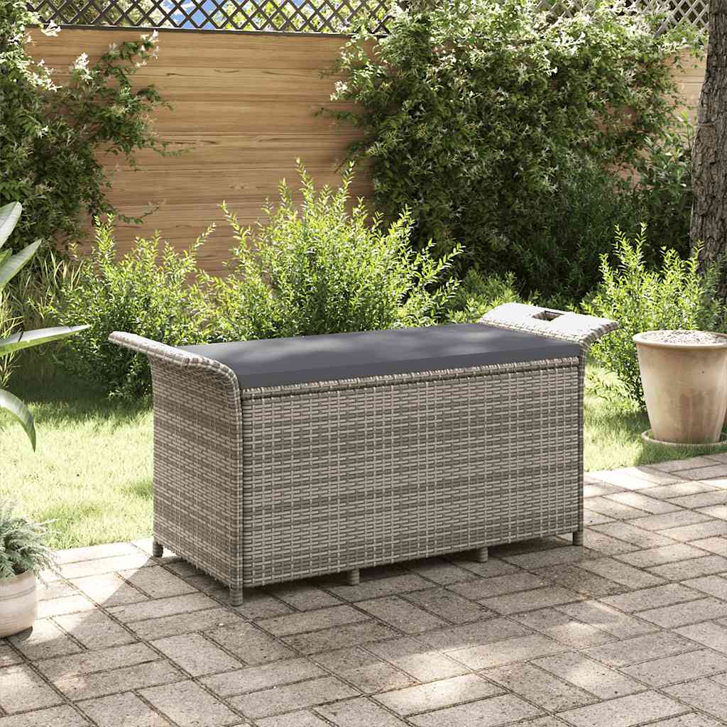 Vrtna klupa s jastukom siva 116 x 46 x 57 cm od poliratana