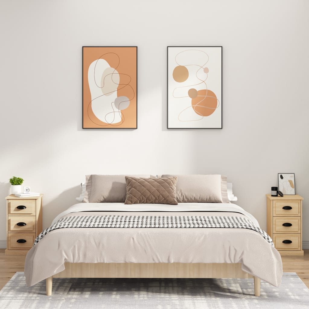 Noćni ormarić boja hrasta 39x39x67 cm od konstruiranog drva