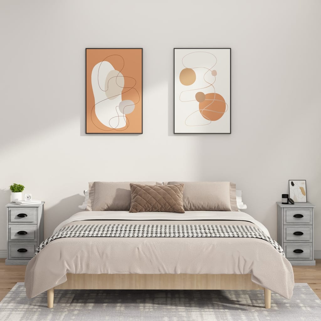 Noćni ormarić boja sivog hrasta sonome 39x39x67 cm drveni