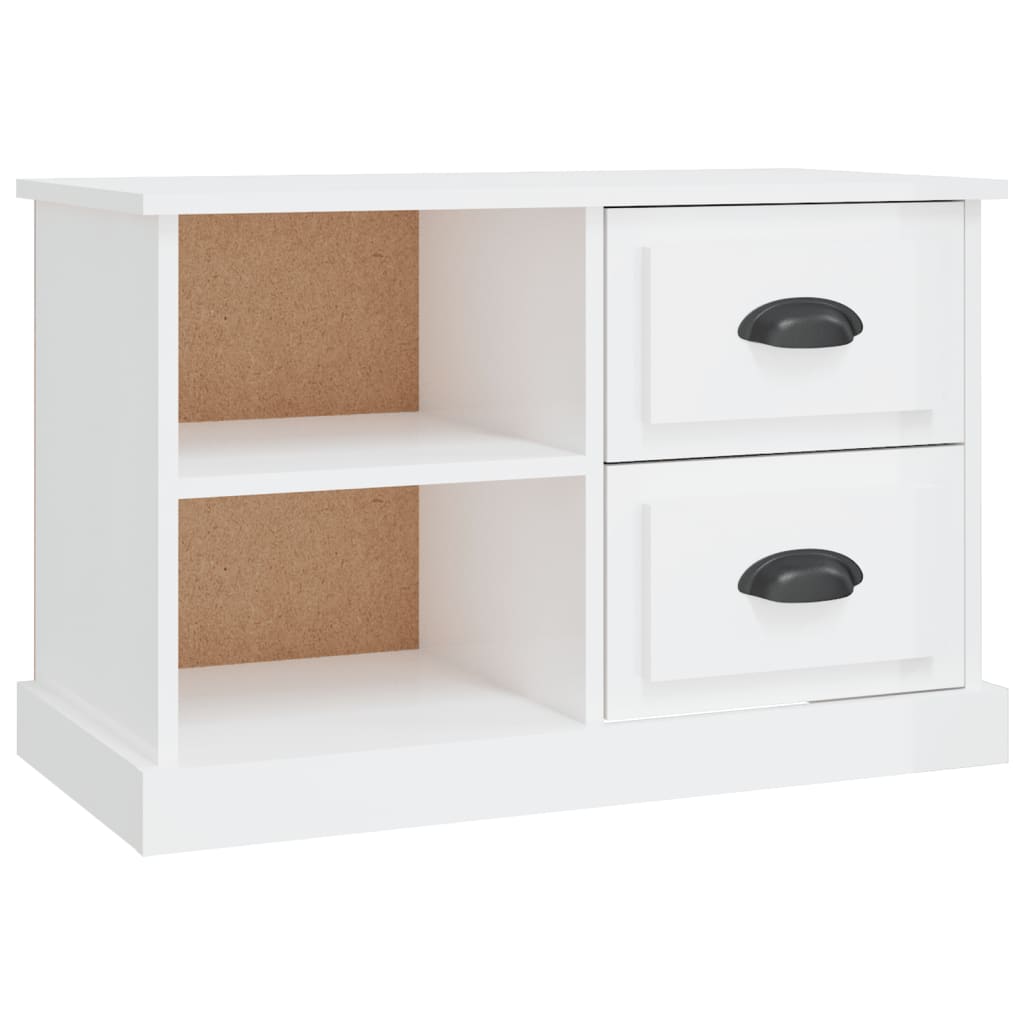 TV ormarić sjajni bijeli 73x35,5x47,5 cm od konstruiranog drva