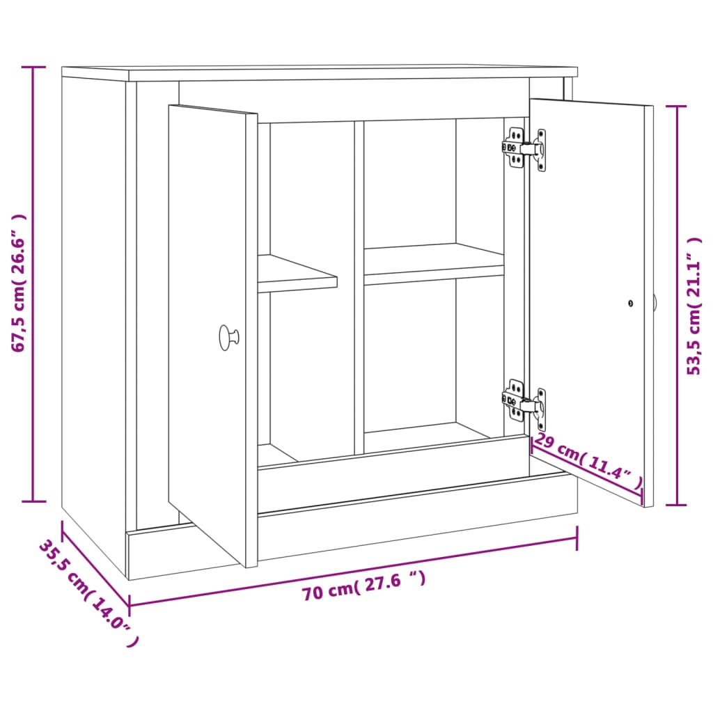 Komoda boja hrasta sonome 70x35,5x67,5 cm konstruirano drvo