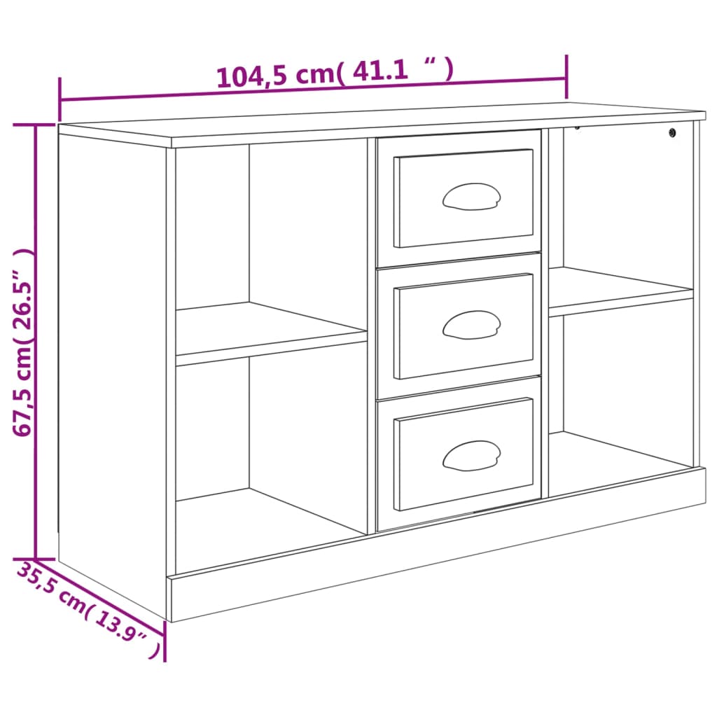 Komoda boja hrasta sonome 104,5x35,5x67,5 cm konstruirano drvo