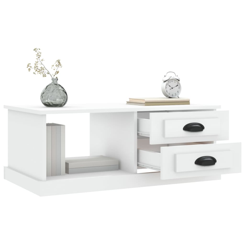 Stolić za kavu bijeli 90 x 50 x 35 cm od konstruiranog drva